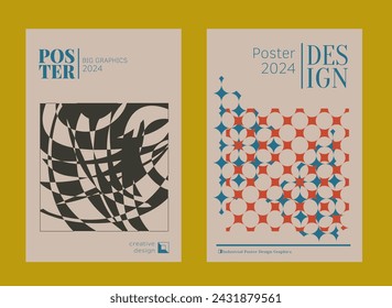 Contemporary futuristic posters. A set of modern covers with a minimalistic silhouette, graphic elements, basic drawings, geometric shapes. Conceptual business design in retro style. Brutalism print