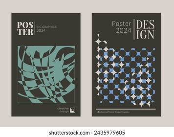 Contemporary futuristic posters. A set of modern covers with a minimalistic silhouette, graphic elements, basic drawings, geometric shapes. Conceptual business design in retro style. Brutalism print