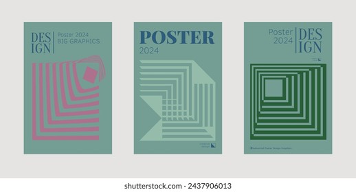 Contemporary futuristic posters. A set of modern covers with a minimalistic silhouette, graphic elements, basic drawings, geometric shapes. Conceptual business design in retro style. Brutalism print