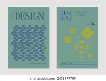 Contemporary futuristic posters. A set of modern covers with a minimalistic silhouette, graphic elements, basic drawings, geometric shapes. Conceptual business design in retro style. Brutalism print
