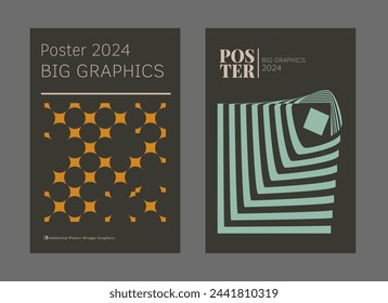 Contemporary futuristic posters. A set of modern covers with a minimalistic silhouette, graphic elements, basic drawings, geometric shapes. Conceptual business design in retro style. Brutalism print