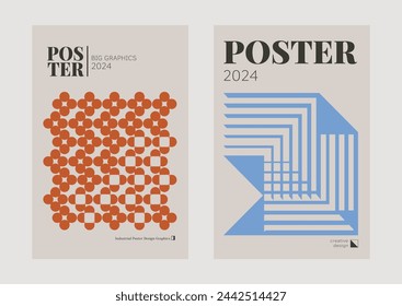 Contemporary futuristic posters. A set of modern covers with a minimalistic silhouette, graphic elements, basic drawings, geometric shapes. Conceptual business design in retro style. Brutalism print