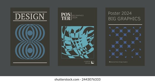 Contemporary futuristic posters. A set of modern covers with a minimalistic silhouette, graphic elements, basic drawings, geometric shapes. Conceptual business design in retro style. Brutalism print