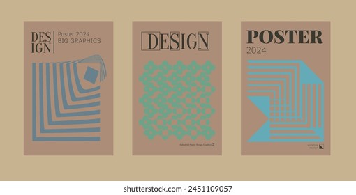 Contemporary futuristic posters. A set of modern covers with a minimalistic silhouette, graphic elements, basic drawings, geometric shapes. Conceptual business design in retro style. Brutalism print