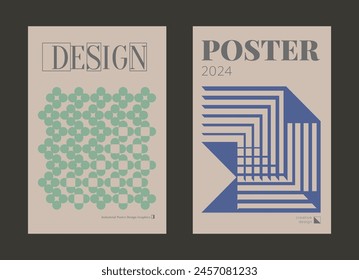 Contemporary futuristic posters. A set of modern covers with a minimalistic silhouette, graphic elements, basic drawings, geometric shapes. Conceptual business design in retro style. Brutalism print