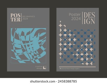 Contemporary futuristic posters. A set of modern covers with a minimalistic silhouette, graphic elements, basic drawings, geometric shapes. Conceptual business design in retro style. Brutalism print