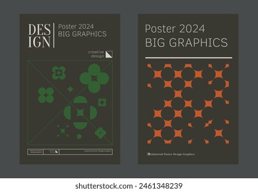Contemporary futuristic posters. A set of modern covers with a minimalistic silhouette, graphic elements, basic drawings, geometric shapes. Conceptual business design in retro style. Brutalism print