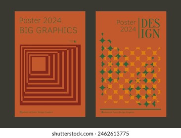 Contemporary futuristic posters. A set of modern covers with a minimalistic silhouette, graphic elements, basic drawings, geometric shapes. Conceptual business design in retro style. Brutalism print