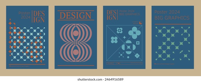 Contemporary futuristic posters. A set of modern covers with a minimalistic silhouette, graphic elements, basic drawings, geometric shapes. Conceptual business design in retro style. Brutalism print