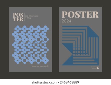 Contemporary futuristic posters. A set of modern covers with a minimalistic silhouette, graphic elements, basic drawings, geometric shapes. Conceptual business design in retro style. Brutalism print