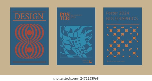 Contemporary futuristic posters. A set of modern covers with a minimalistic silhouette, graphic elements, basic drawings, geometric shapes. Conceptual business design in retro style. Brutalism print