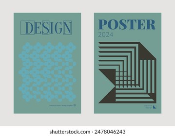 Contemporary futuristic posters. A set of modern covers with a minimalistic silhouette, graphic elements, basic drawings, geometric shapes. Conceptual business design in retro style. Brutalism print
