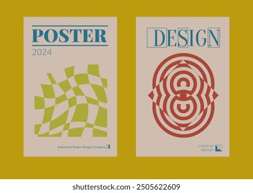 Contemporary futuristic posters. A set of modern covers with a minimalistic silhouette, graphic elements, basic drawings, geometric shapes. Conceptual business design in retro style. Brutalism print