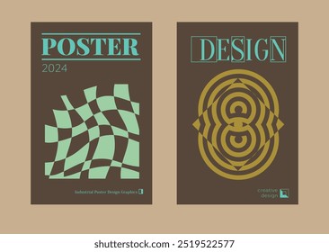 Contemporary futuristic posters. A set of modern covers with a minimalistic silhouette, graphic elements, basic drawings, geometric shapes. Conceptual business design in retro style. Brutalism print