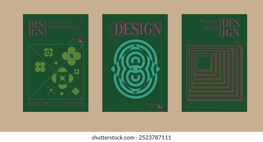 Contemporary futuristic posters. A set of modern covers with a minimalistic silhouette, graphic elements, basic drawings, geometric shapes. Conceptual business design in retro style. Brutalism print