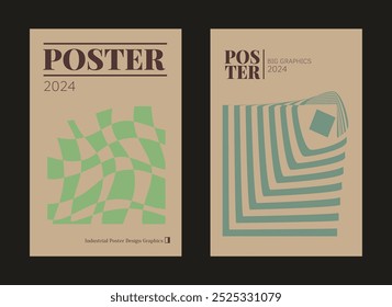 Contemporary futuristic posters. A set of modern covers with a minimalistic silhouette, graphic elements, basic drawings, geometric shapes. Conceptual business design in retro style. Brutalism print