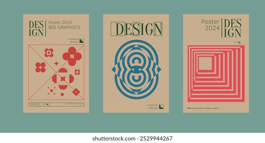 Contemporary futuristic posters. A set of modern covers with a minimalistic silhouette, graphic elements, basic drawings, geometric shapes. Conceptual business design in retro style. Brutalism print