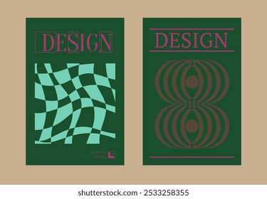 Contemporary futuristic posters. A set of modern covers with a minimalistic silhouette, graphic elements, basic drawings, geometric shapes. Conceptual business design in retro style. Brutalism print