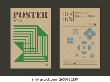 Contemporary futuristic posters. A set of modern covers with a minimalistic silhouette, graphic elements, basic drawings, geometric shapes. Conceptual business design in retro style. Brutalism print