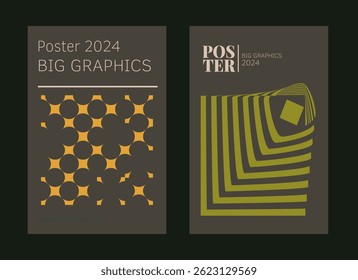 Contemporary futuristic posters. A set of modern covers with a minimalistic silhouette, graphic elements, basic drawings, geometric shapes. Conceptual business design in retro style. Brutalism print
