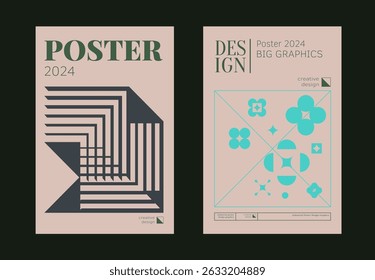 Contemporary futuristic posters. A set of modern covers with a minimalistic silhouette, graphic elements, basic drawings, geometric shapes. Conceptual business design in retro style. Brutalism print