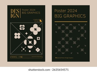 Contemporary futuristic posters. A set of modern covers with a minimalistic silhouette, graphic elements, basic drawings, geometric shapes. Conceptual business design in retro style. Brutalism print