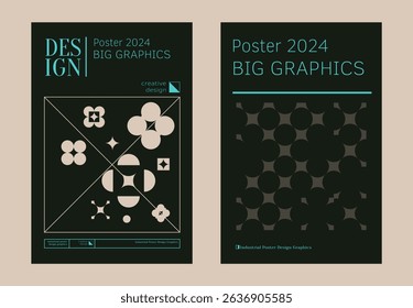 Contemporary futuristic posters. A set of modern covers with a minimalistic silhouette, graphic elements, basic drawings, geometric shapes. Conceptual business design in retro style. Brutalism print