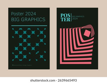 Contemporary futuristic posters. A set of modern covers with a minimalistic silhouette, graphic elements, basic drawings, geometric shapes. Conceptual business design in retro style. Brutalism print