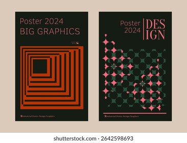 Contemporary futuristic posters. A set of modern covers with a minimalistic silhouette, graphic elements, basic drawings, geometric shapes. Conceptual business design in retro style. Brutalism print
