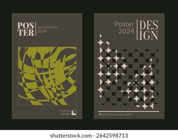 Contemporary futuristic posters. A set of modern covers with a minimalistic silhouette, graphic elements, basic drawings, geometric shapes. Conceptual business design in retro style. Brutalism print