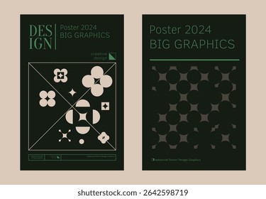 Contemporary futuristic posters. A set of modern covers with a minimalistic silhouette, graphic elements, basic drawings, geometric shapes. Conceptual business design in retro style. Brutalism print