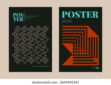 Contemporary futuristic posters. A set of modern covers with a minimalistic silhouette, graphic elements, basic drawings, geometric shapes. Conceptual business design in retro style. Brutalism print