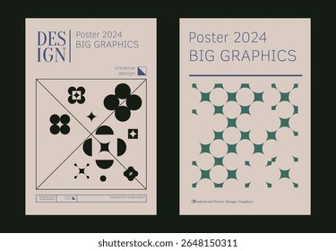 Contemporary futuristic posters. A set of modern covers with a minimalistic silhouette, graphic elements, basic drawings, geometric shapes. Conceptual business design in retro style. Brutalism print