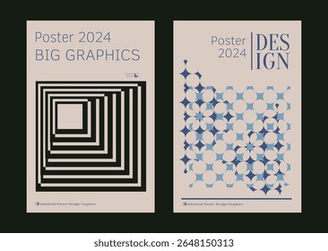 Contemporary futuristic posters. A set of modern covers with a minimalistic silhouette, graphic elements, basic drawings, geometric shapes. Conceptual business design in retro style. Brutalism print