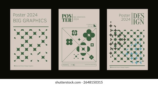 Contemporary futuristic posters. A set of modern covers with a minimalistic silhouette, graphic elements, basic drawings, geometric shapes. Conceptual business design in retro style. Brutalism print