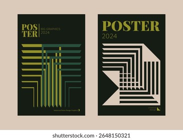 Contemporary futuristic posters. A set of modern covers with a minimalistic silhouette, graphic elements, basic drawings, geometric shapes. Conceptual business design in retro style. Brutalism print