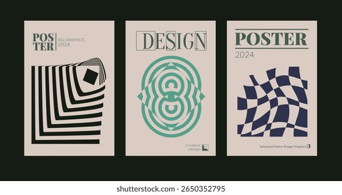 Contemporary futuristic posters. A set of modern covers with a minimalistic silhouette, graphic elements, basic drawings, geometric shapes. Conceptual business design in retro style. Brutalism print