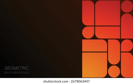 Fondo geométrico contemporáneo con rectángulos de gradiente naranja y Formas redondeadas. Esta Ilustración vectorial proporciona un recurso gráfico moderno para encabezados de Sitio web, Plantillas de presentación.