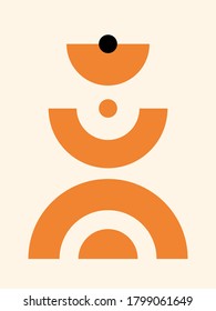 Moderne geometrische Zusammensetzung. Boho Wanddekor. Kunstdruck des Mittelalters. Abstraktes Poster.
