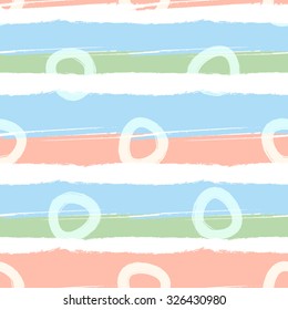 Contemporary geometric fashion print with brush strokes and simple stripes in vector .Abstract hand drawn wallpaper pattern