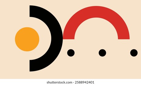 A contemporary geometric illustration with a curved green shape, structured black elements, and a dotted background. This clean and simple design is ideal for posters, web graphics, and branding.