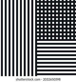 contemporary geometric pattern by stripes Seamless background. Black texture