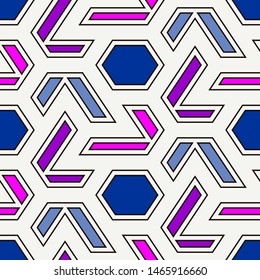 Contemporary geometric pattern. Geo ornament. Repeated figures. Modern background. Seamless surface abstract design. Minimalist wallpaper. Simple digital paper, textile print. Vector art