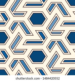 Contemporary geometric pattern. Geo ornament. Repeated figures. Modern background. Seamless surface abstract design. Minimalist wallpaper. Simple digital paper, textile print. Vector art