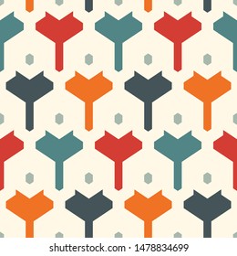 Contemporary geometric pattern. Minimalist ornament. Repeated figures. Modern simple background. Seamless surface abstract design. Geo wallpaper. Digital paper, textile print. Vector art