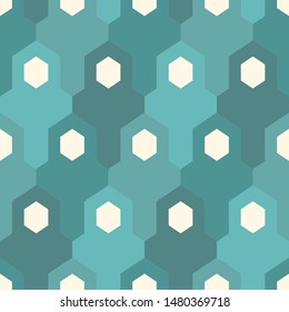 Contemporary geometric pattern. Puzzle ornament. Repeated interlocking figures. Modern mosaic background. Seamless surface abstract design. Geo wallpaper. Digital paper, textile print. Vector art