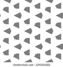 Contemporary geometric pattern. Repeated arrows ornament. Modern geo abstract background. Seamless surface design. Minimalist wallpaper. Digital paper, textile print. Vector illustration