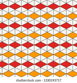 Contemporary geometric pattern. Repeated diamond, lines ornament. Modern geo abstract background. Linear seamless surface design. Minimalist wallpaper. Grid digital paper, textile print. Vector.