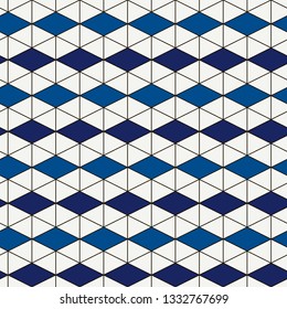 Contemporary geometric pattern. Repeated diamond, lines ornament. Modern geo abstract background. Linear seamless surface design. Minimalist wallpaper. Grid digital paper, textile print. Vector.