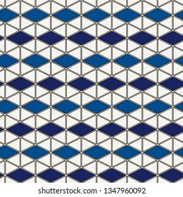 Contemporary geometric pattern. Repeated diamond, lines ornament. Modern geo abstract background. Linear seamless surface design. Minimalist wallpaper. Grid digital paper, textile print. Vector.